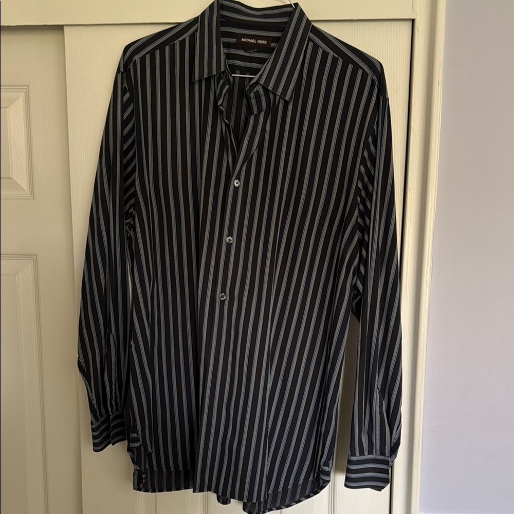 Michael Kors Black Striped Men's Shirt